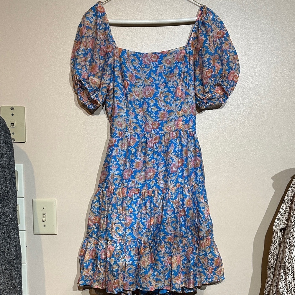 1. State Blue and Pink Floral Mini Dress